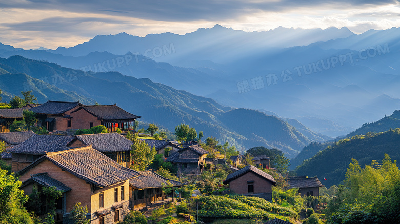 山区农村乡村民居景色图片