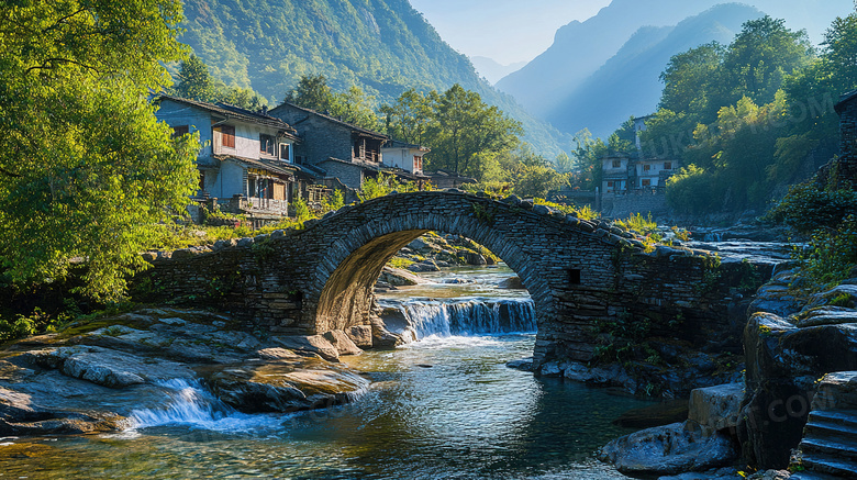 山区农村乡村民居景色图片