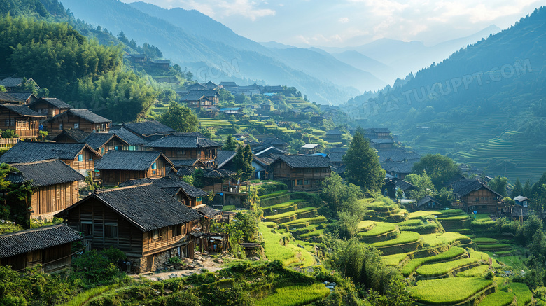 乡村农村山区苗族村落苗寨图片