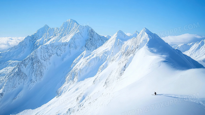 山峰积雪雪山图片