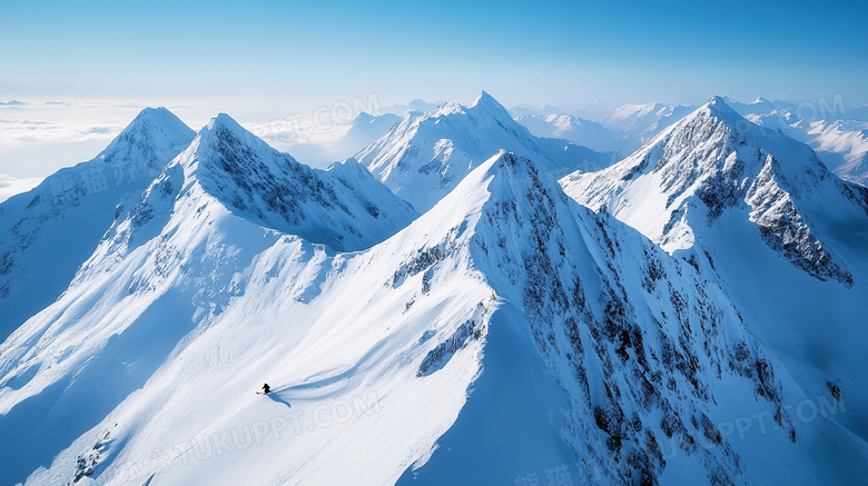 山峰积雪雪山图片