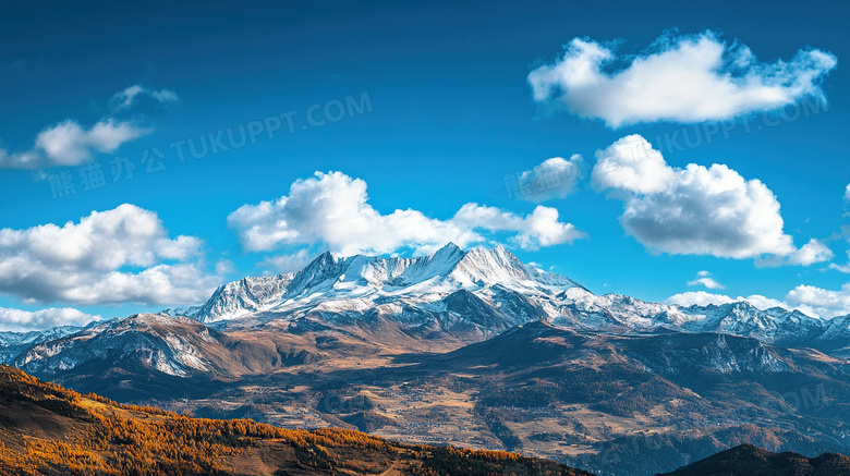 风景山峰积雪雪山图片