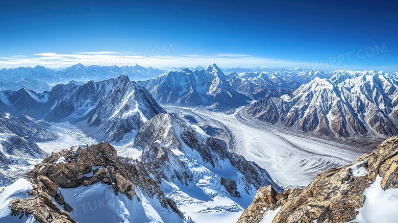 山川积雪雪山风景图片