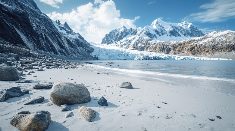 山峰积雪雪山风景图片