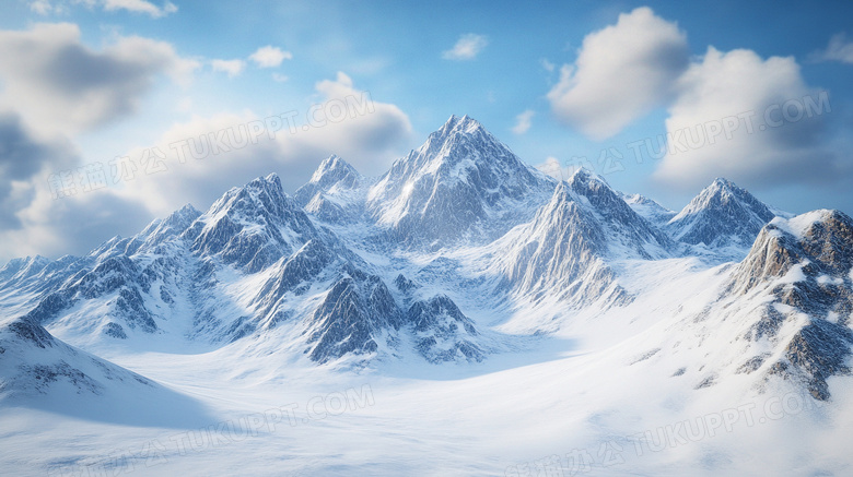 积雪雪山风景图片