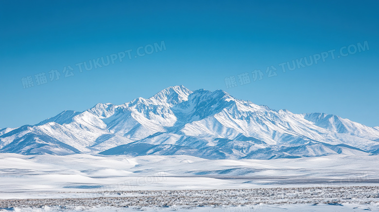 雪山风景积雪图片