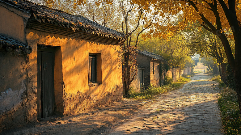 农村土房子乡村建设风光图片