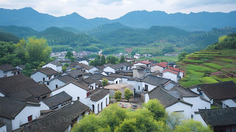 乡村房子鸟瞰图图片