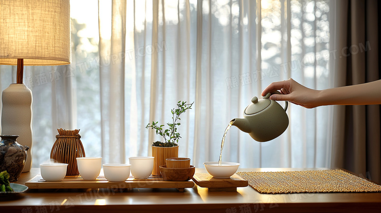 中国风茶水茶杯图片