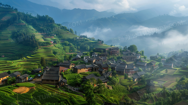 乡村建筑房屋风景图片