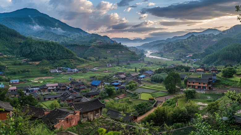 乡村建筑房屋风景图片