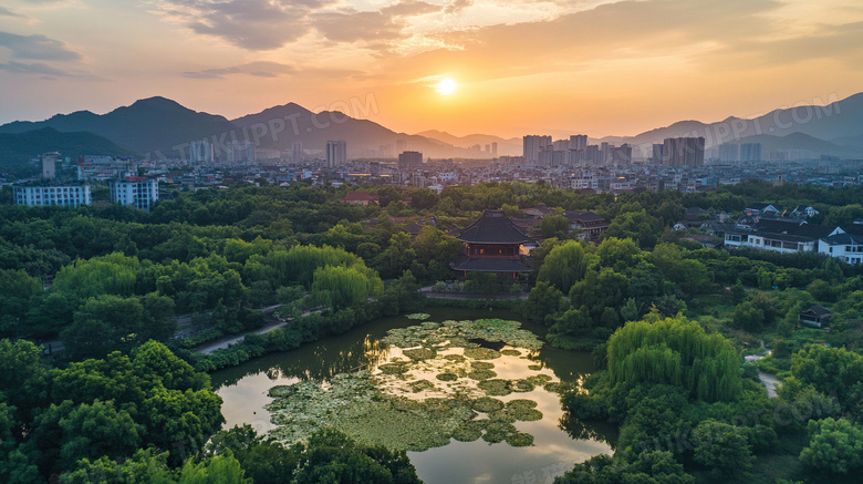 城市航拍旅游风景图片