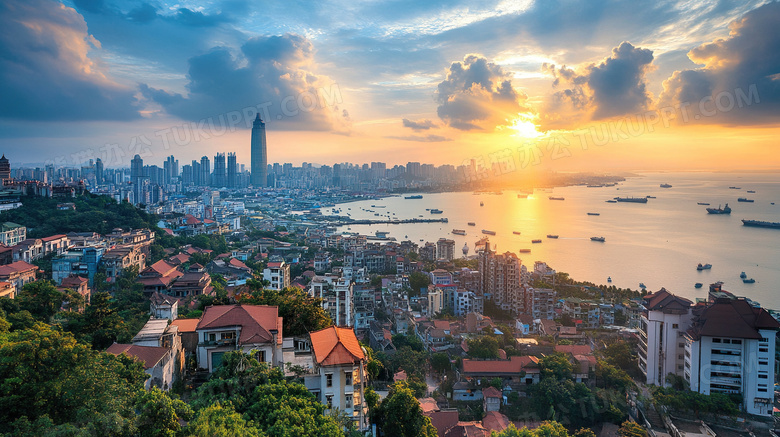 海边城市旅游风景图片