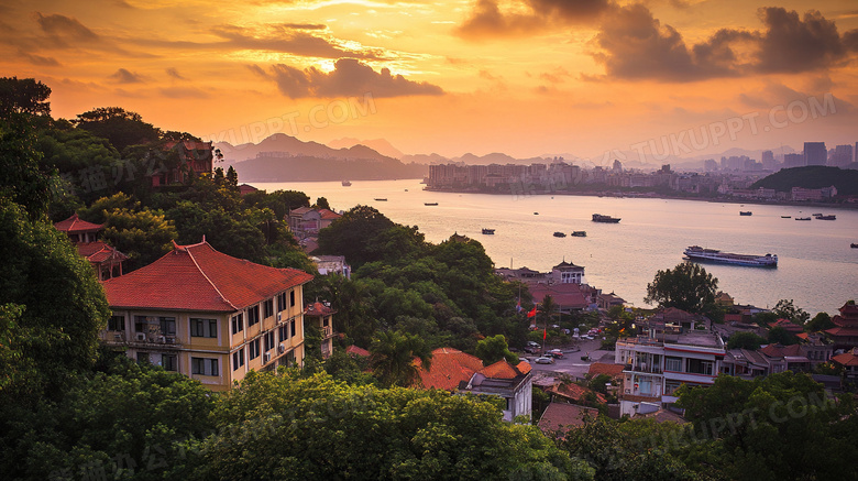 临海城市航拍旅游图片