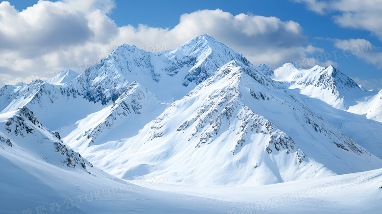 冬天的雪山风景图片