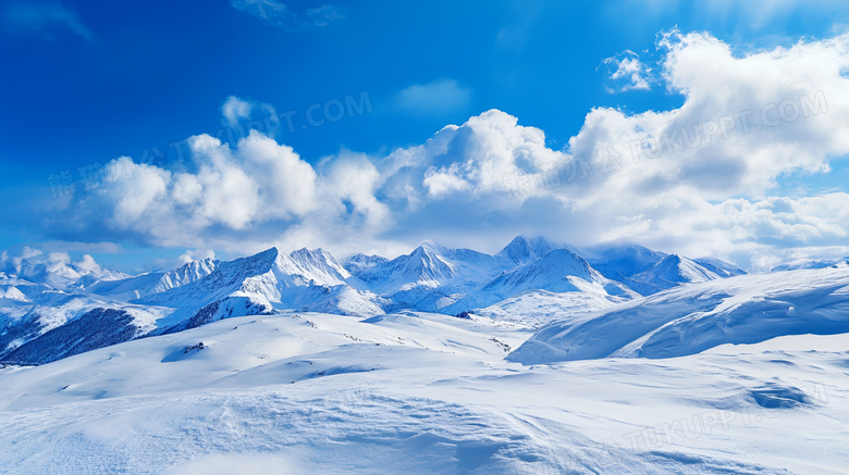 冬天的雪山风景图片