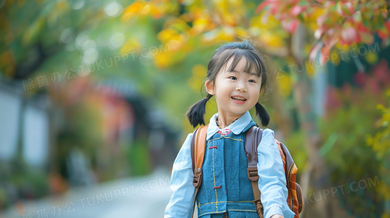 小学生上学上课图片