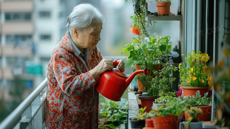 家庭生活老人护理盆栽图片