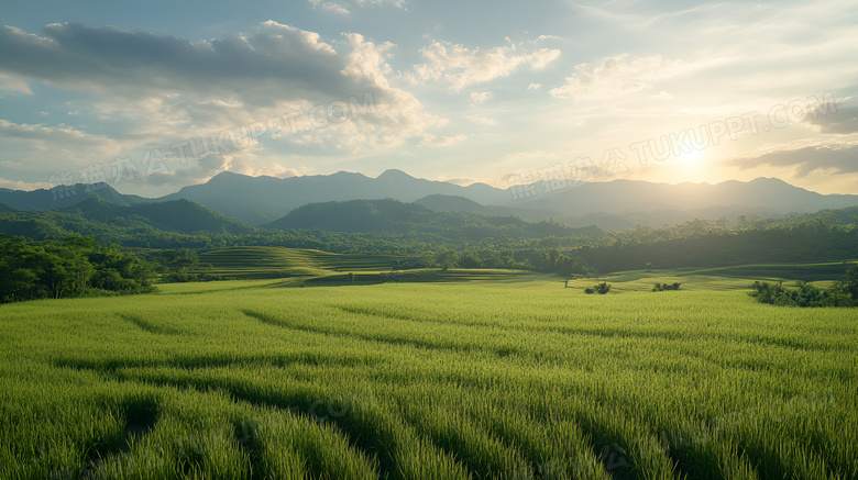 夏天乡村田野图片