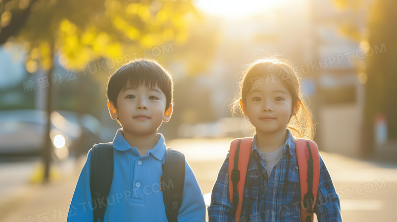 开学季上学放学上学路放学图片