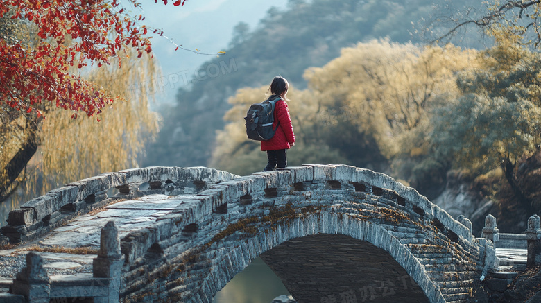 上学放学途中的小学生图片