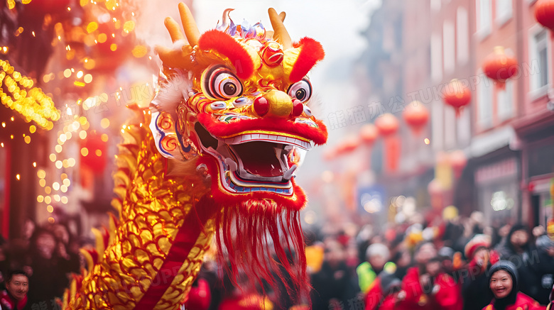 舞龙新年习俗活动图片