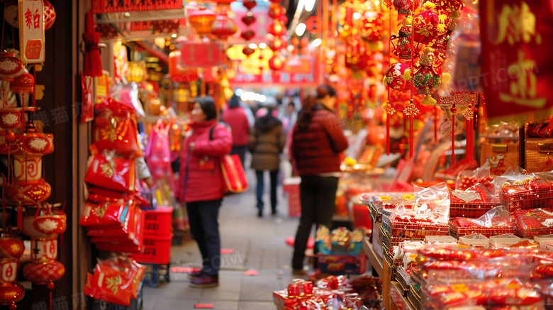 中国农历新年买年货图片