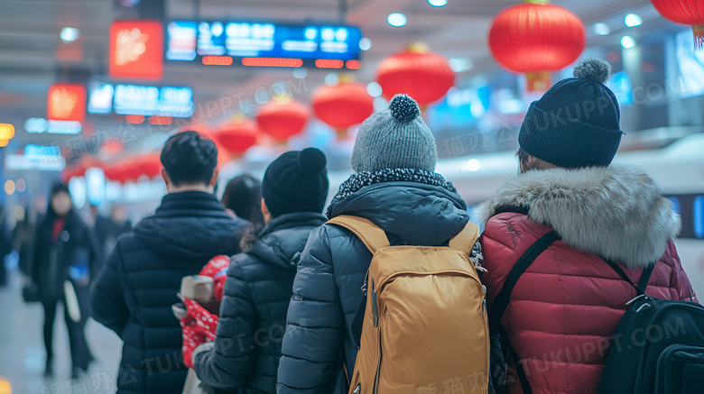 坐高铁返乡的人员在排队上车图片