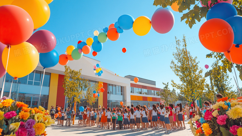 学校气球氛围庆祝图片