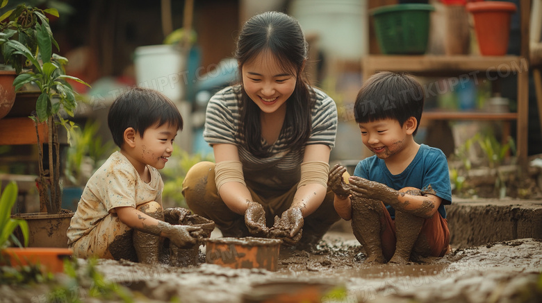 暑假妈妈带孩子体验生活图片