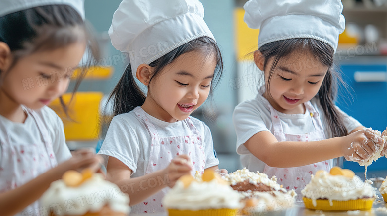 烹饪班兴趣班孩子做蛋糕图片