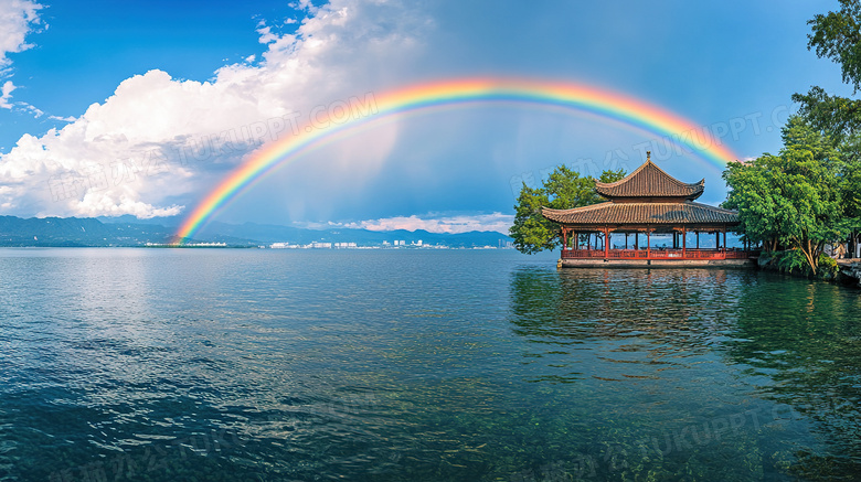 自然风景蓝天彩虹图片