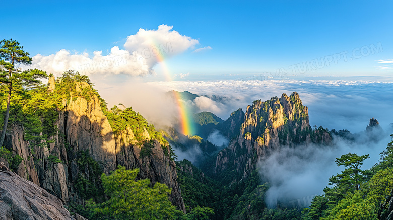 自然风景蓝天彩虹图片