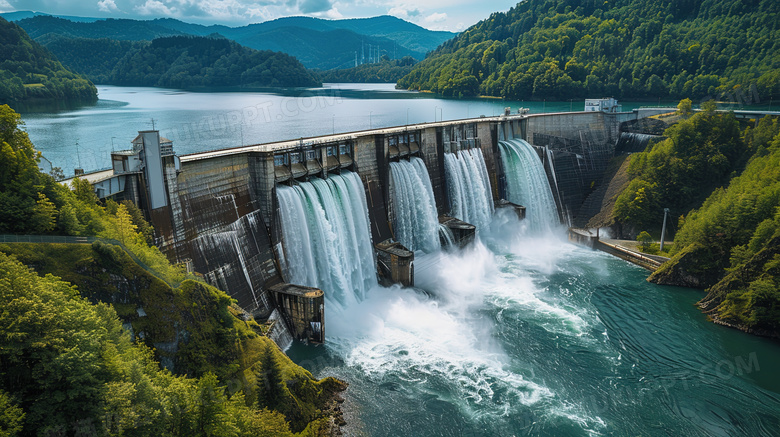现代水利工程水库水电站大坝图片