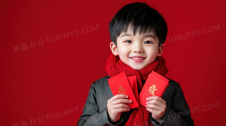 春节新年孩子拜年图片