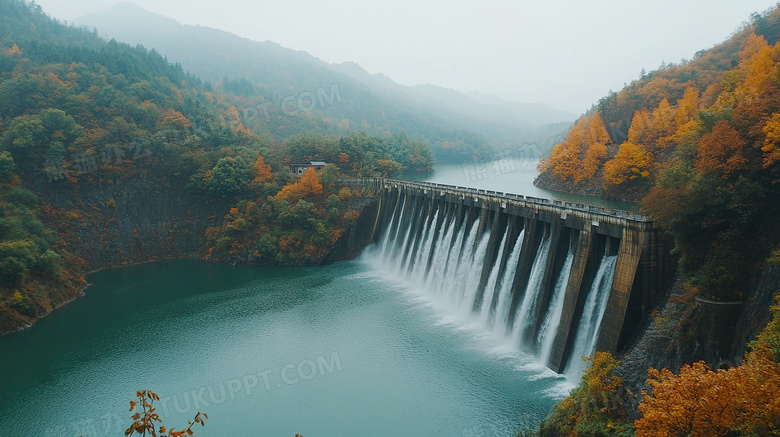 防水水利大坝风景图片