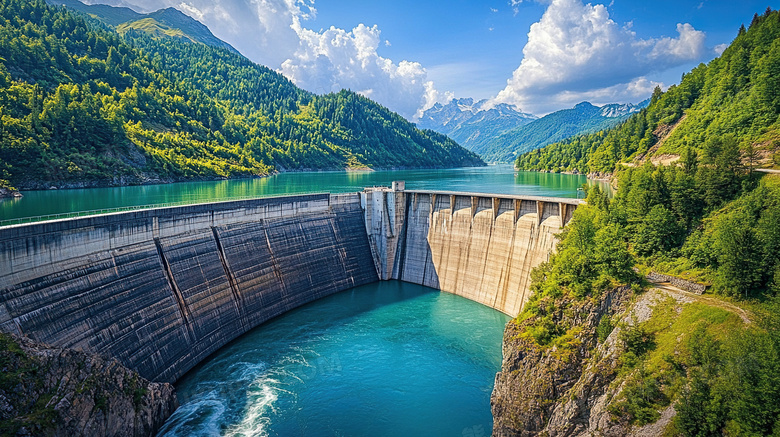 湖泊水利大坝水电站图片