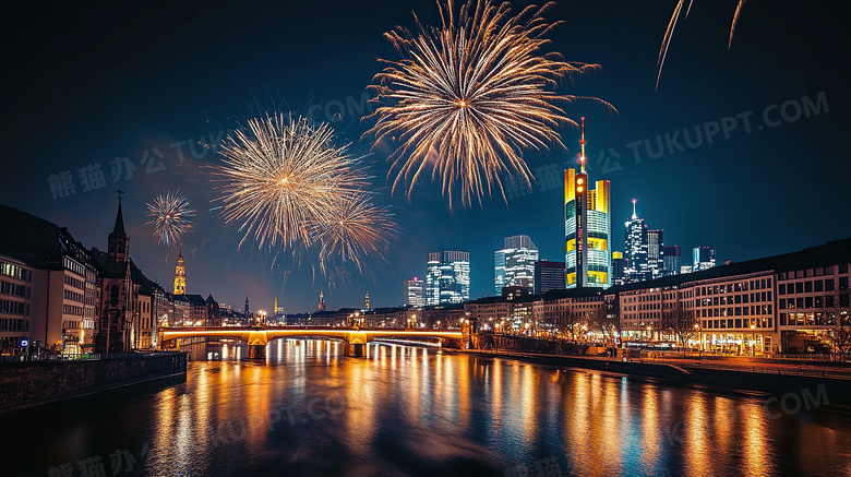 夜景节日烟花庆典图片