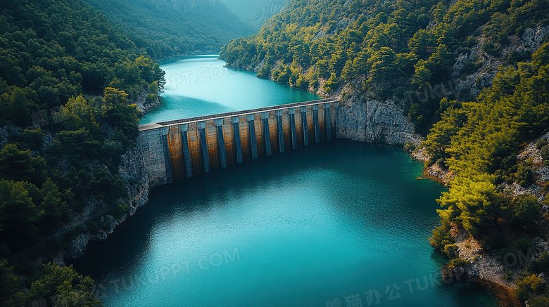 户外山里水利大坝建筑图片