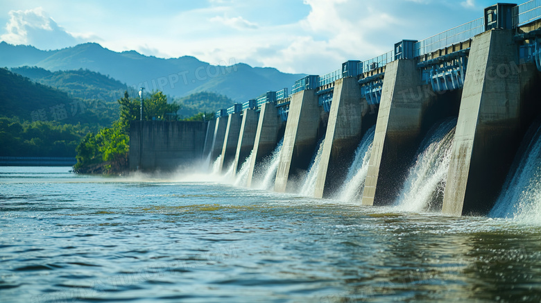 青山绿水户外水利大坝建筑图片