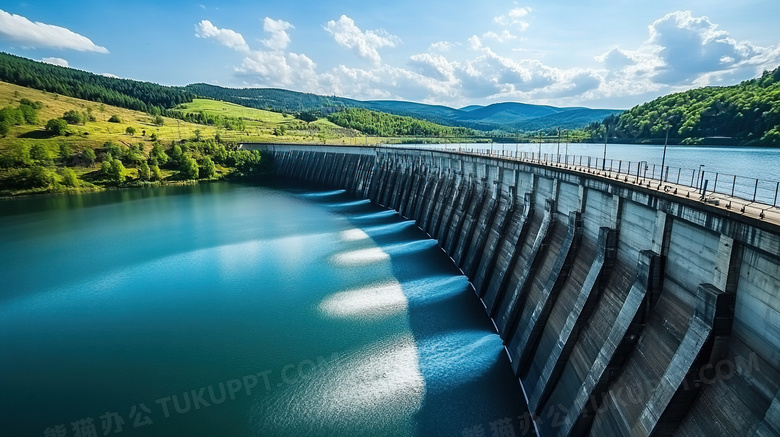 青山绿水户外水利大坝建筑图片