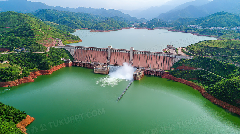 大坝建筑鸟瞰图图片