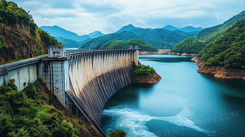 大坝建筑侧视图图片