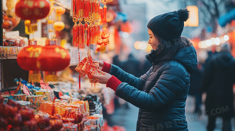 中国新年购买年货图片