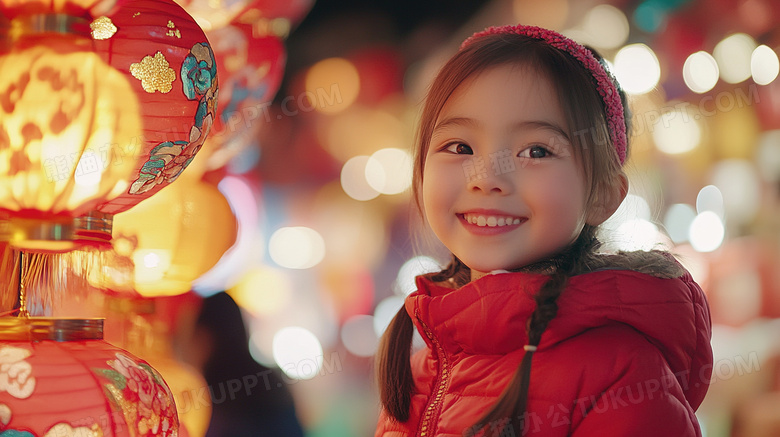 参观元宵节花灯会的孩子图片