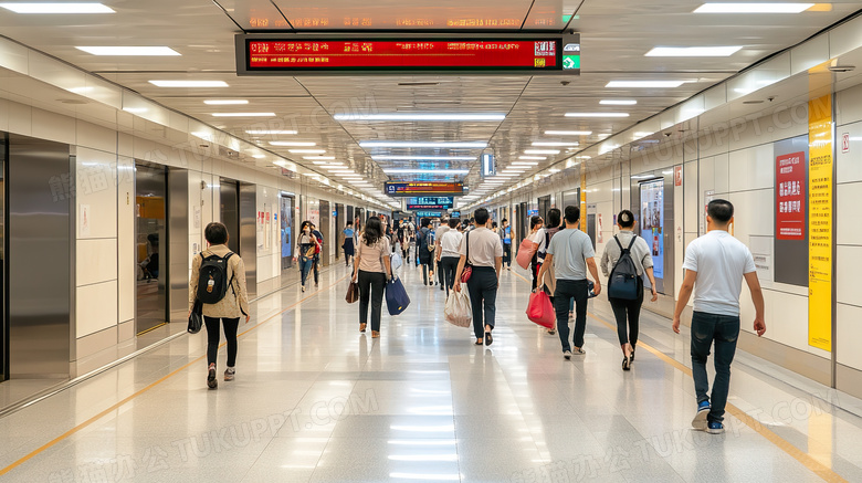 地铁站内的人们图片