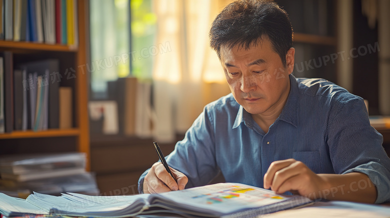 眉头紧皱的学者图片