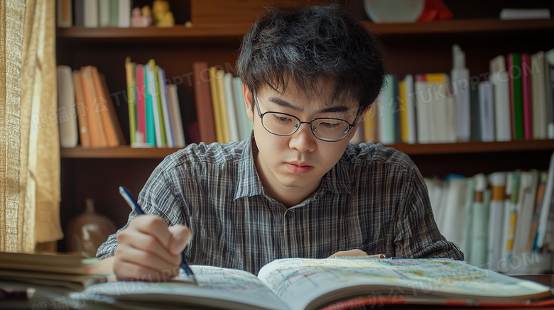 正在思考的学者图片