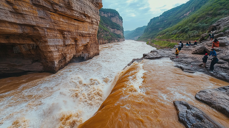 奔腾黄河河水风景图片