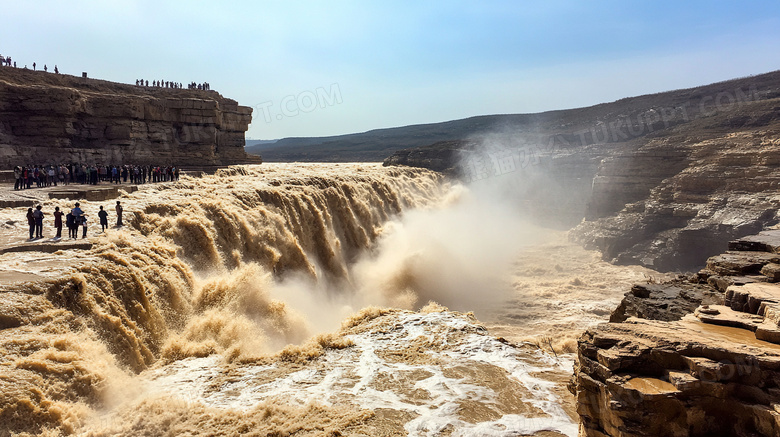 奔腾黄河河水风景图片